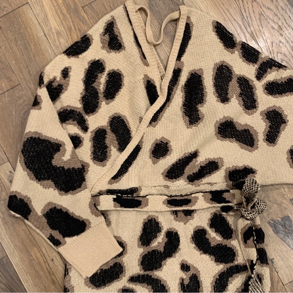 Cool Attitude Cameo Batwing Beige Animal Print Knit Dress Size XL - Picture 13 of 13